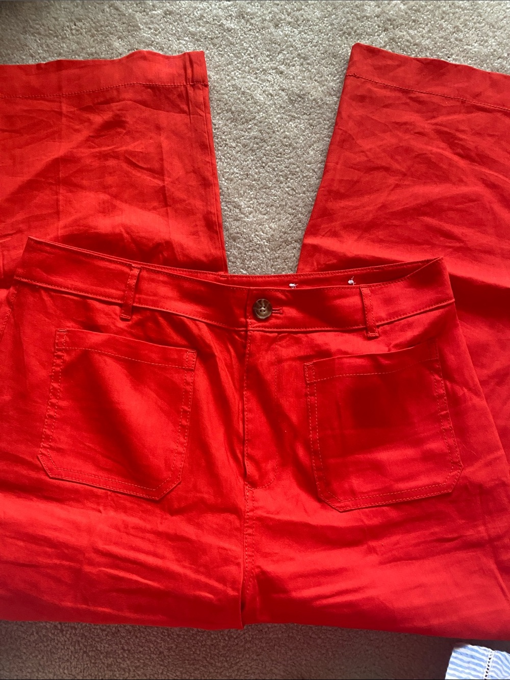 Loft the Palmer wide leg cropped burnt orange size 12 pants - Picture 4 of 7